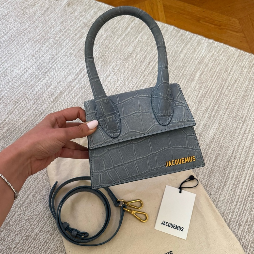 Jacquemus Suede Crocodile Embossed Le Chiquito in great condition